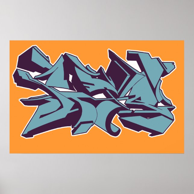 Affiche Graffiti de STYLE Bleu (Devant)