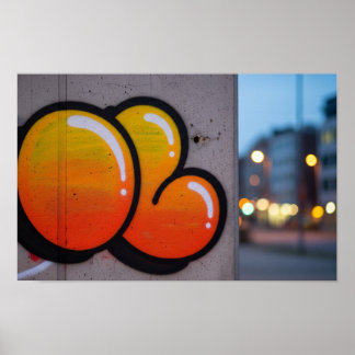 Affiche Graffiti de style bulle urbaine