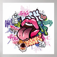 Graffiti illustration with street graffiti letters