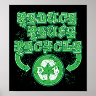 Affiche Graffiti Réduire Réutiliser Recycler