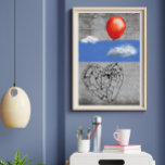 Affiche Graffiti Street Art Light-Heart ballon rouge<br><div class="desc">Cette oeuvre d'art montre une illustration d'un coeur volant dans le ciel à travers les nuages, et attaché à un ballon rouge. Le titre que j'ai choisi est léger. C'est une invitation à ne pas trop se soucier, à ne pas prendre la vie au sérieux et à tirer profit du...</div>