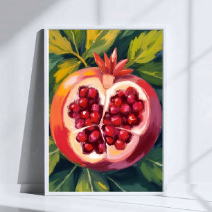 Affiche Graines de Grenade   Peinture de Fruit