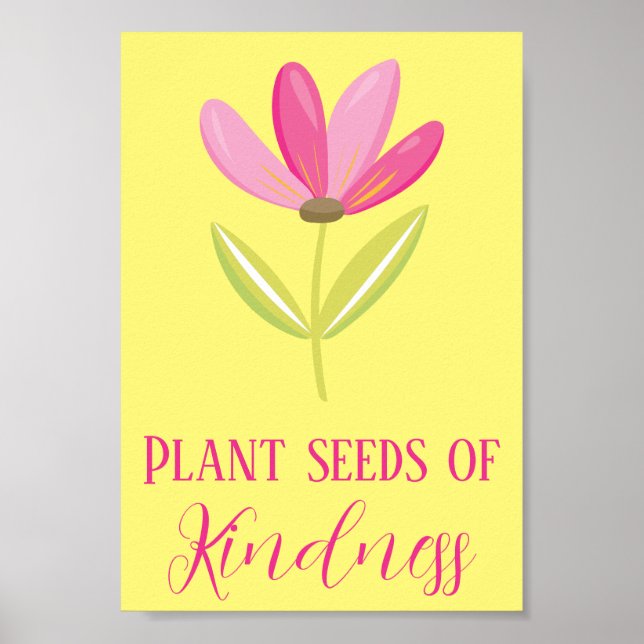 Affiche Graines florales jaune et rose (Devant)