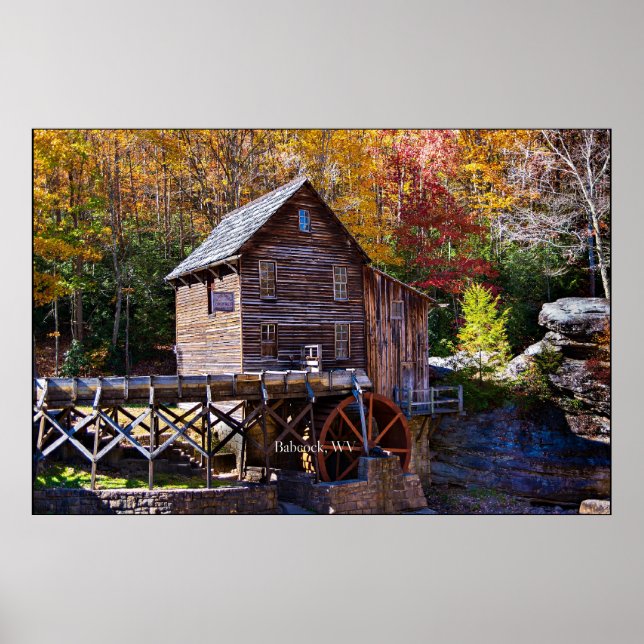 Affiche Grains Mill, Babcock, Virginie-Occidentale (Devant)