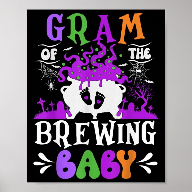Affiche Gram Of The Brewing Baby Grandma To Be Halloween  (Devant)