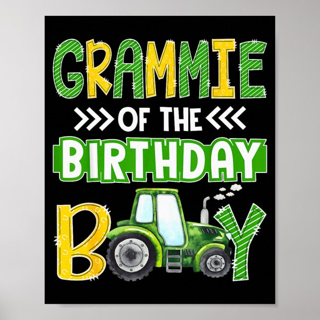 Affiche Grammie Of The Birthday Boy Tractors Farm Trucks F (Devant)