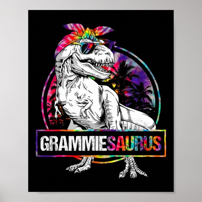 Affiche Grammiesaurus Dinosaur Grammie Saurus Matching Tie (Devant)