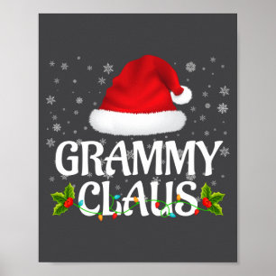 Affiche Grammy Claus Lumières de Noël Pyjama Famille Santa