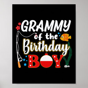 Affiche Grammy De L'Anniversaire Garçon Pêche Famille Corr