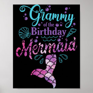 Affiche Grammy de l'homme de la sirène d'anniversaire corr