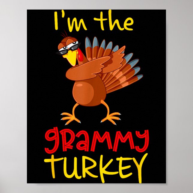 Affiche Grammy drôle de dindon de Thanksgiving corresponda (Devant)