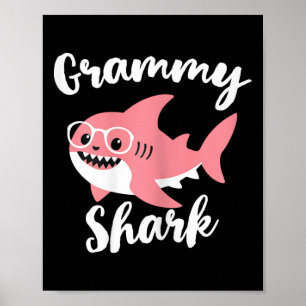Affiche Grammy Shark Fête des mères grand-mère drôle