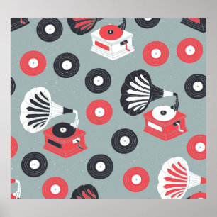 Affiche Gramophone Artiste Sans Fil