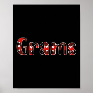 Affiche Grams Coeur Rouge Buffalo Plaid Pour Les Femmes Gr