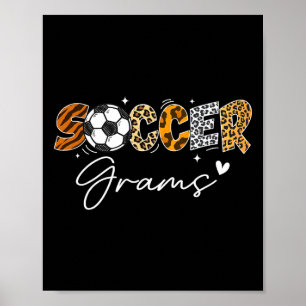Affiche Grams de foot drôle de léopard amateur de foot