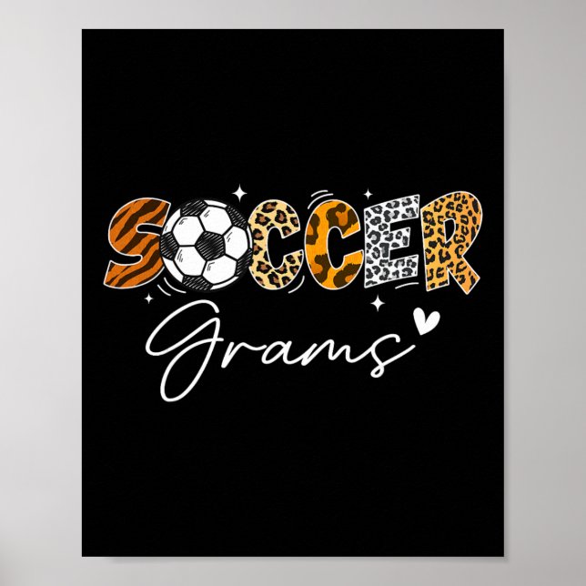 Affiche Grams de foot drôle de léopard amateur de foot  (Devant)