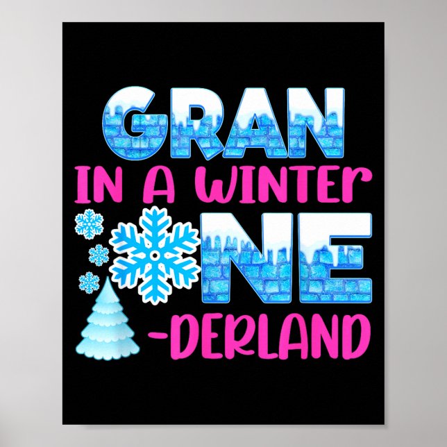 Affiche Gran In A Winter Onederland Bday Girl Sweet Snowfl (Devant)