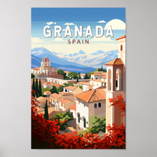 Affiche Granada Espagne Travel Art Vintage