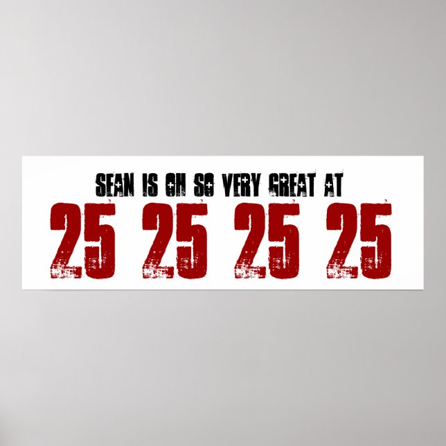 Affiche Grand 25e anniversaire bannière fête Nom personnal (Devant)