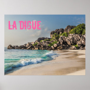 Affiche Grand Anse Seychelles La Digue Beach cadeau
