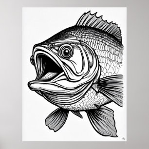 Affiche Grand bar à bouche - Poisson Imprimer