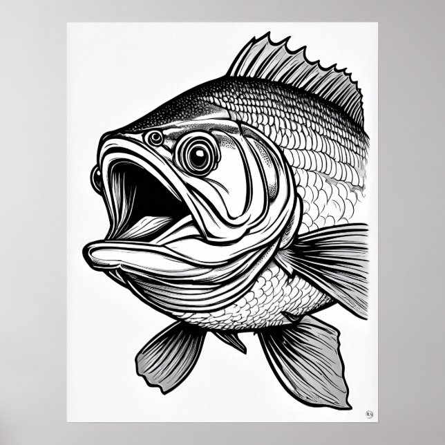 Affiche Grand bar à bouche - Poisson Imprimer (Devant)