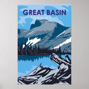 Affiche Grand Bassin Parc National Nevada Vintage