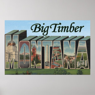 Affiche Grand bois de construction, Montana - grandes