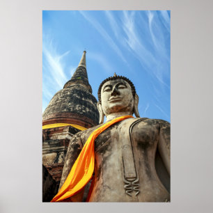 Affiche Grand Bouddha à Ayutthaya, Thaïlande