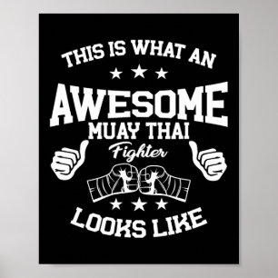 Affiche Grand cadeau de combattant de Muay Thai Kickboxing