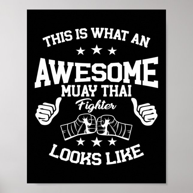Affiche Grand cadeau de combattant de Muay Thai Kickboxing (Devant)