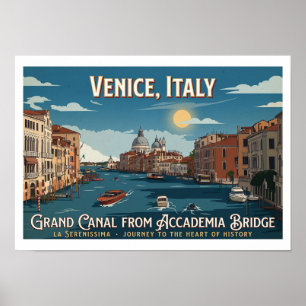 Affiche Grand Canal depuis le pont de l'Accademia, Venise