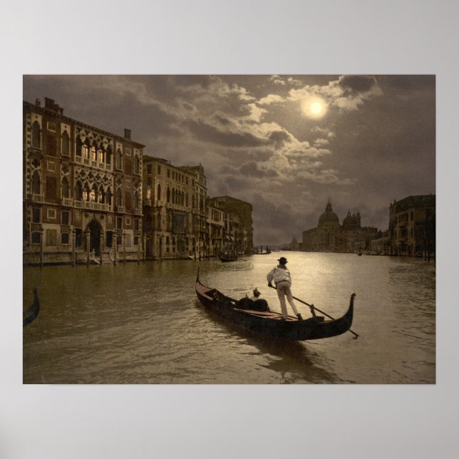 Affiche Grand Canal par Moonlight II Venice, archive (Devant)