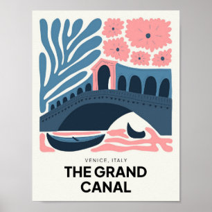 Affiche Grand Canal Venise Italie Voyage abstrait floral