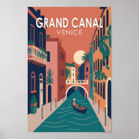 Grand Canal Venise Travel Art Vintage