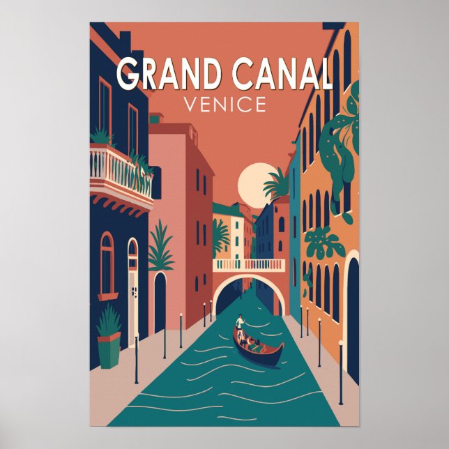Affiche Grand Canal Venise Voyage Art Vintage (Devant)