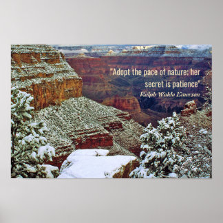 Affiche Grand Canyon en hiver avec la citation d'Emerson