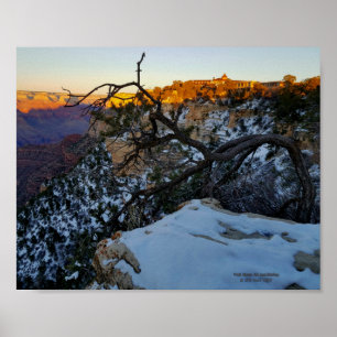 Affiche Grand Canyon en hiver avec vue sur la neige El Tov