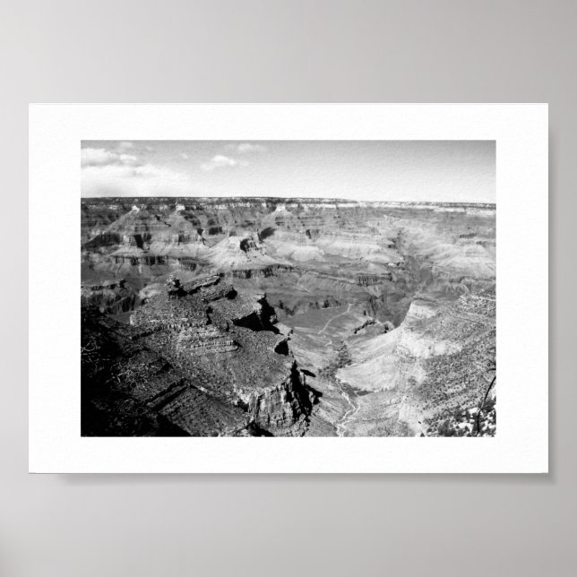 Affiche Grand Canyon Horizon Photographie noir et blanc (Devant)