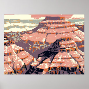 Affiche Grand Canyon Oeuvre d'art graphique américain occi