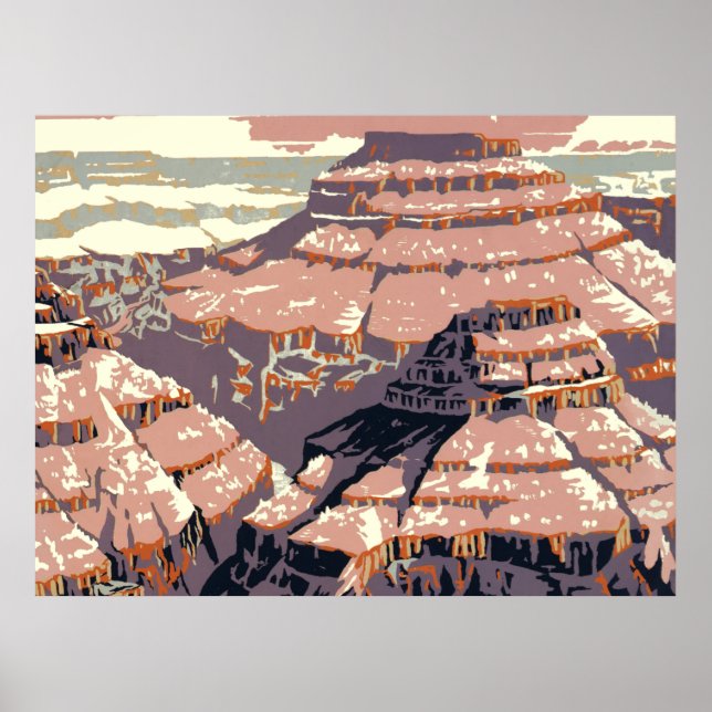 Affiche Grand Canyon Oeuvre d'art graphique américain occi (Devant)