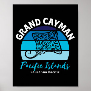 Affiche Grand Cayman Pacific Islands Stingray Family Vacat