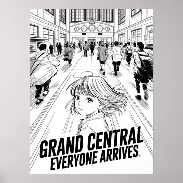 Affiche Grand Central Everyone Arrives Anime (Devant)