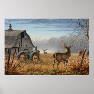 Affiche Grand Cerf Buck Défi à la Ferme