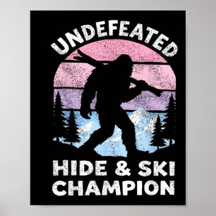 Affiche Grand champion de ski et de cachette Bigfoot Skier
