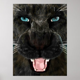 Affiche Grand Chat Panther Noir