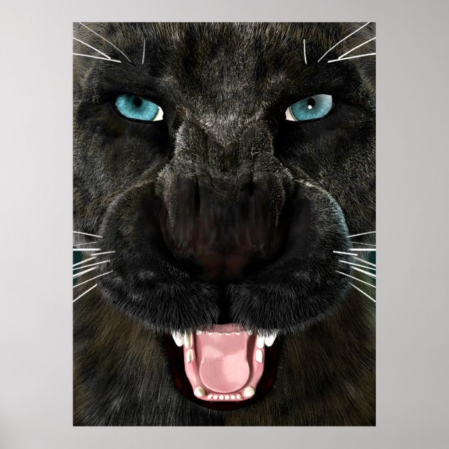 Affiche Grand Chat Panther Noir (Devant)