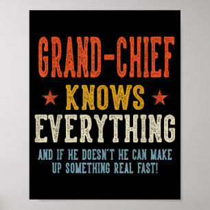 Affiche Grand-chef sait tout la fête des pères rétro