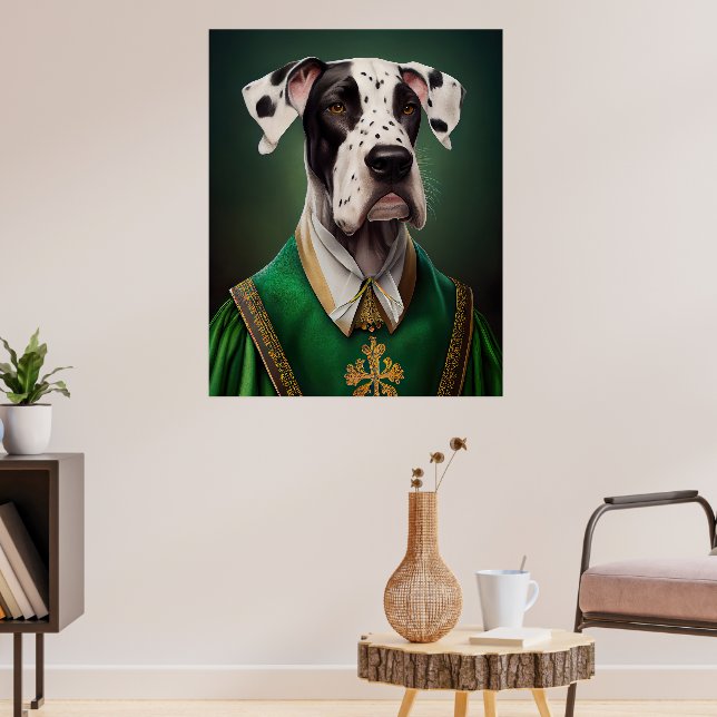 Affiche Grand chien Danse en tenue de la Saint Patrick (Salon 3)