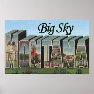 Affiche Grand ciel, Montana - grandes scènes de lettre